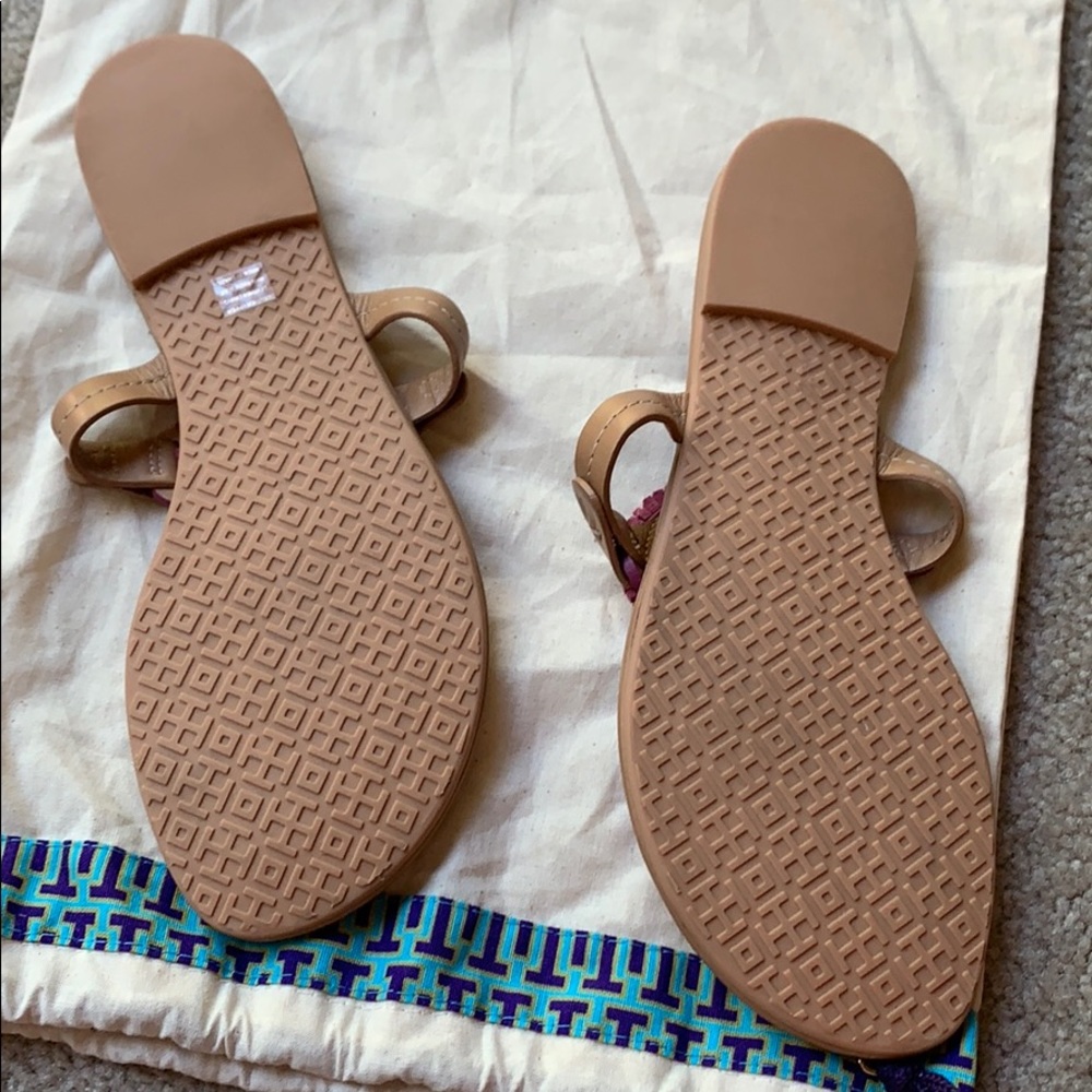 Tory Burch Pink Fringe Miller Sandals Flip Flops 8 - Picture 5 of 5